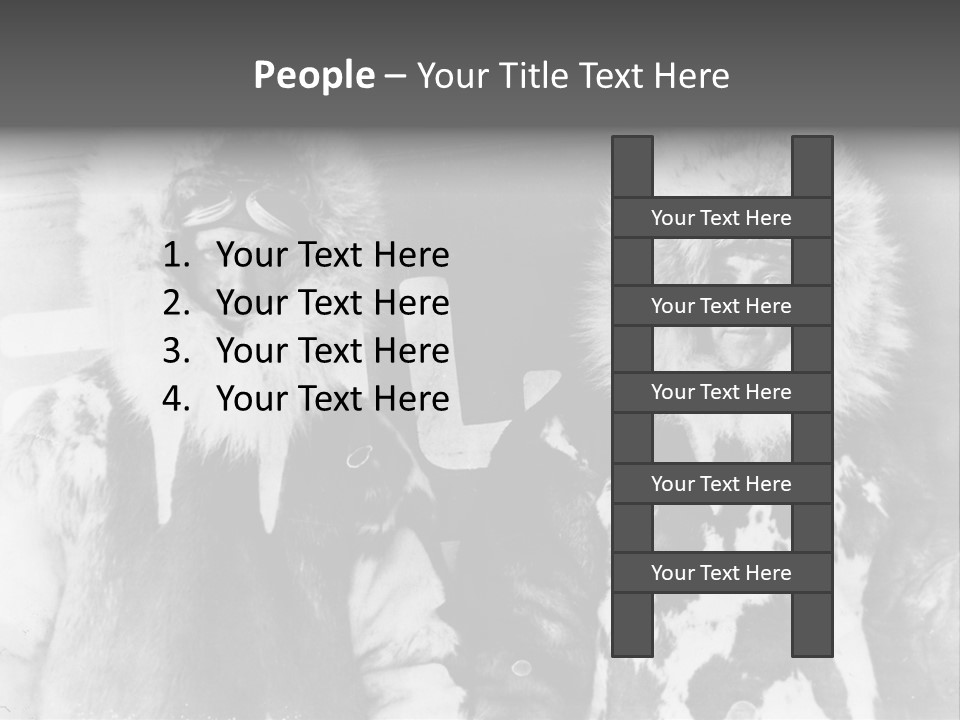 North Pole 20 Th Century People In Fur Coats PowerPoint Template