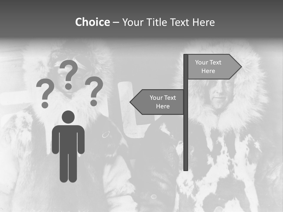 North Pole 20 Th Century People In Fur Coats PowerPoint Template