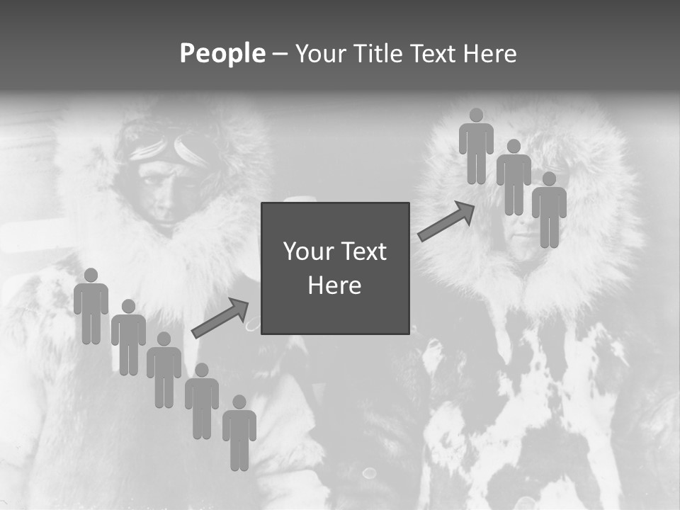 North Pole 20 Th Century People In Fur Coats PowerPoint Template