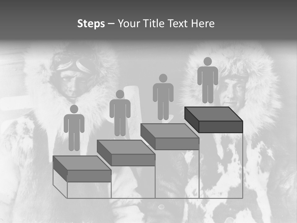 North Pole 20 Th Century People In Fur Coats PowerPoint Template