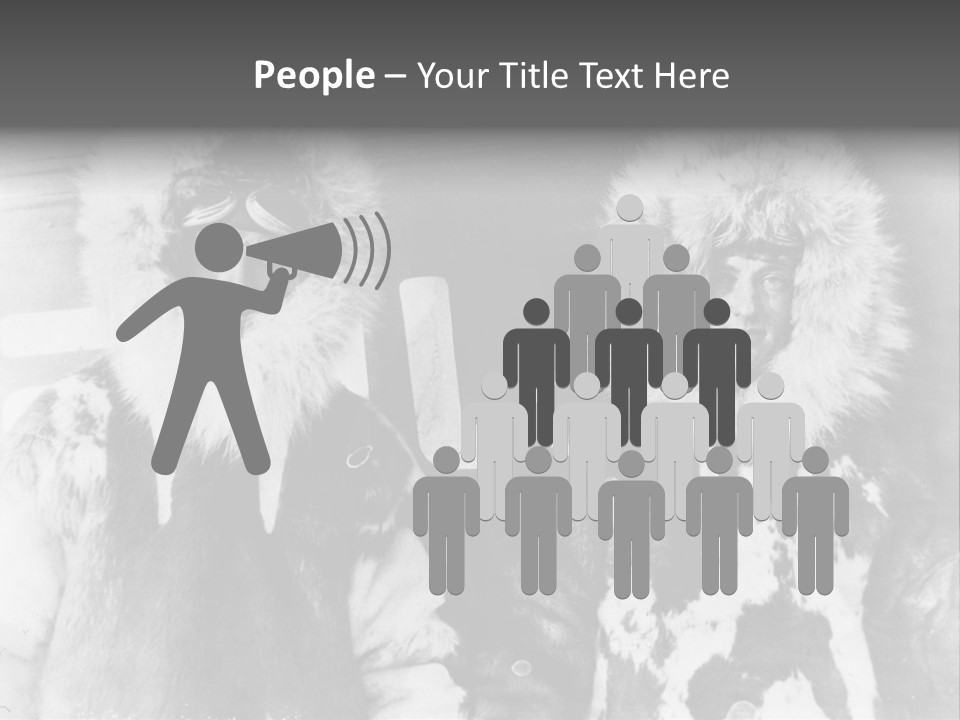 North Pole 20 Th Century People In Fur Coats PowerPoint Template
