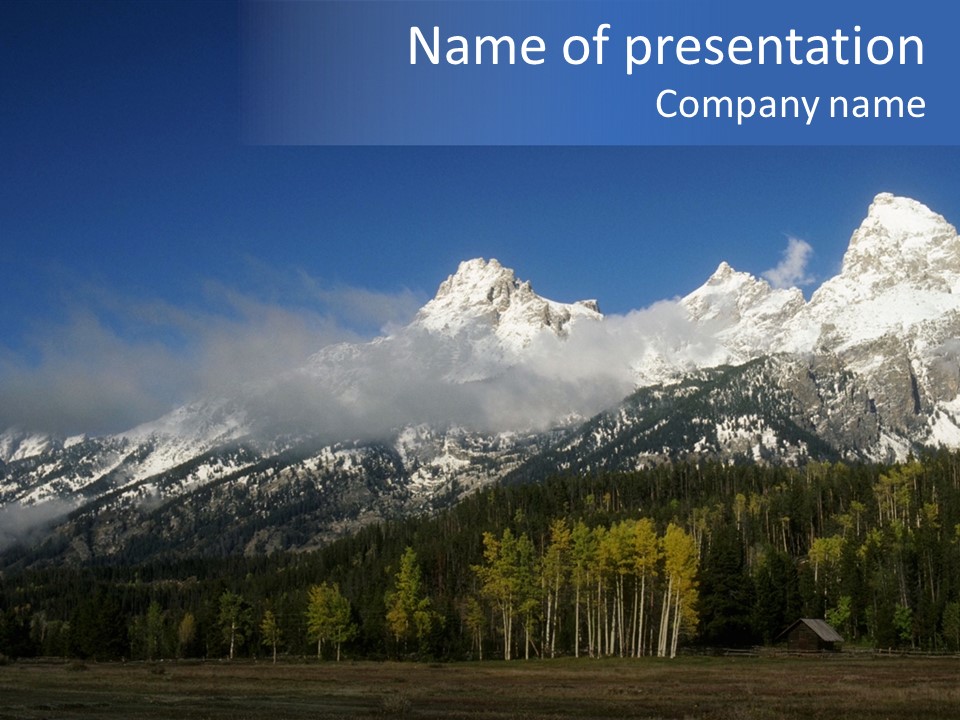 Extraordinary Mountain Landscape With Green Forest In The Foothills PowerPoint Template