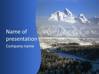 Mountain River And Forest PowerPoint Template