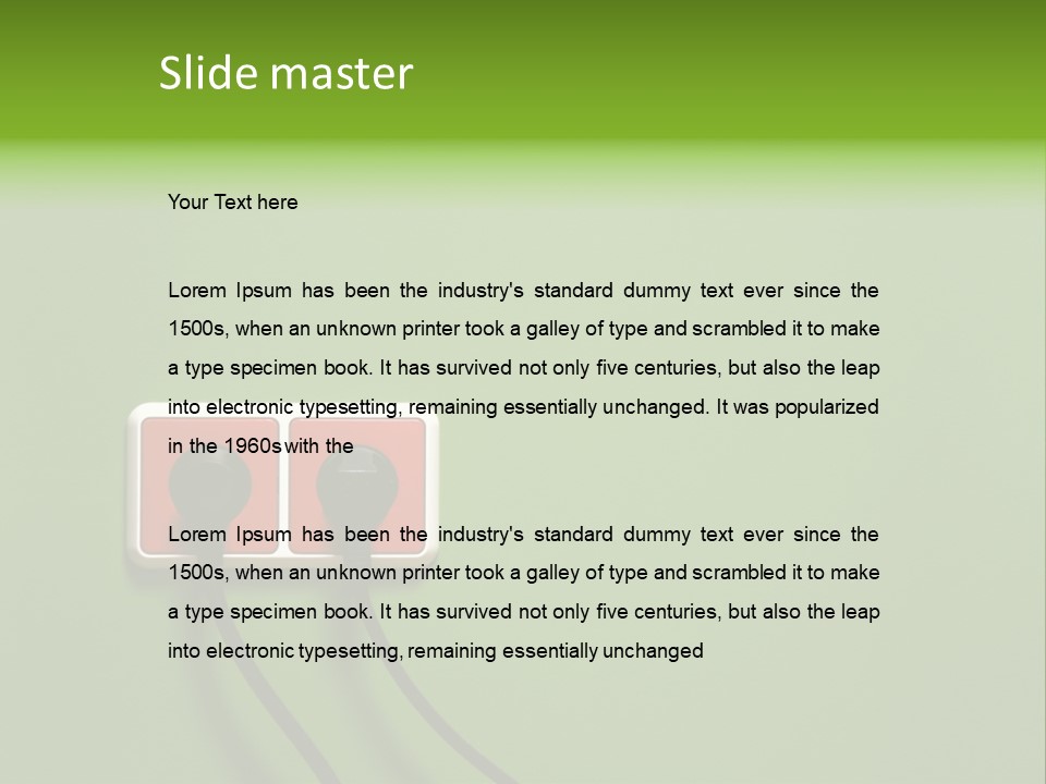 Outlet On A Green Wall PowerPoint Template