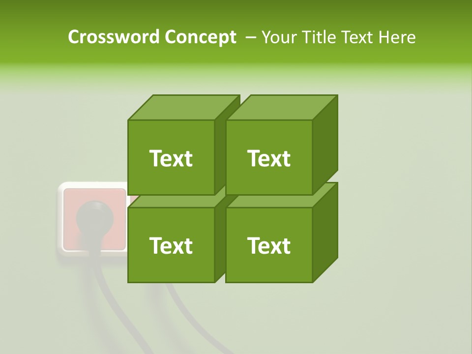 Outlet On A Green Wall PowerPoint Template