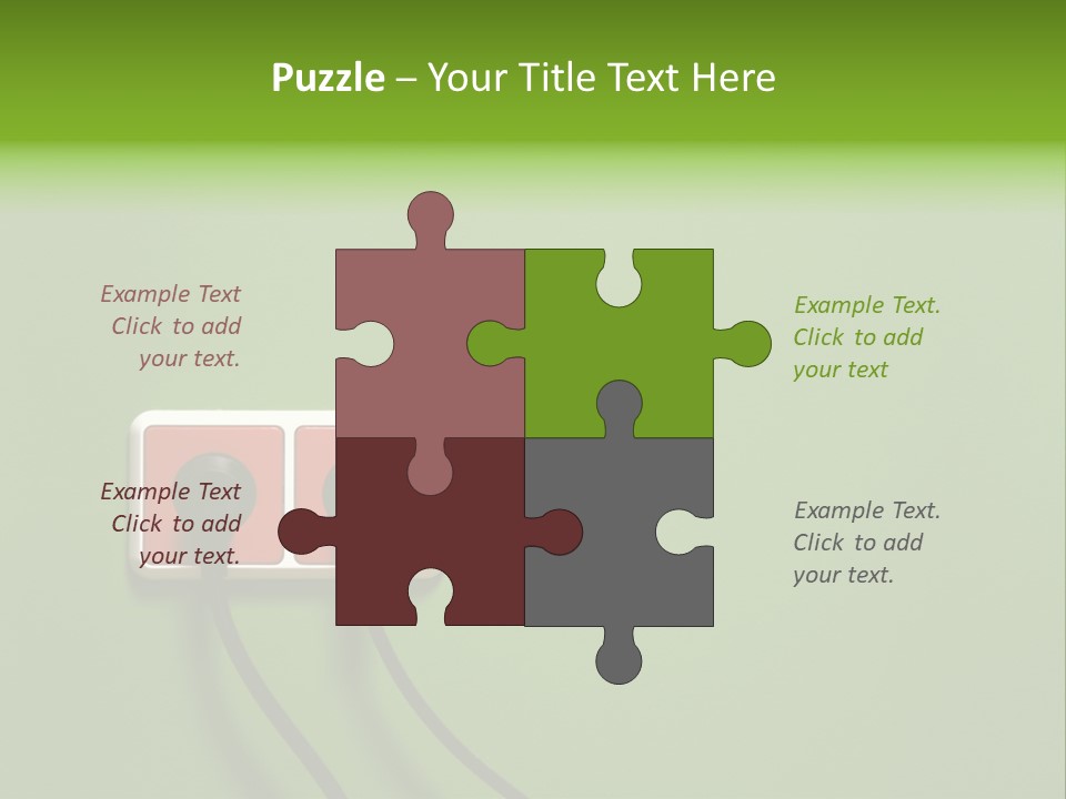 Outlet On A Green Wall PowerPoint Template