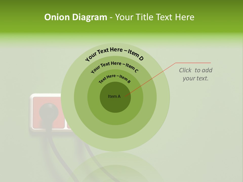 Outlet On A Green Wall PowerPoint Template
