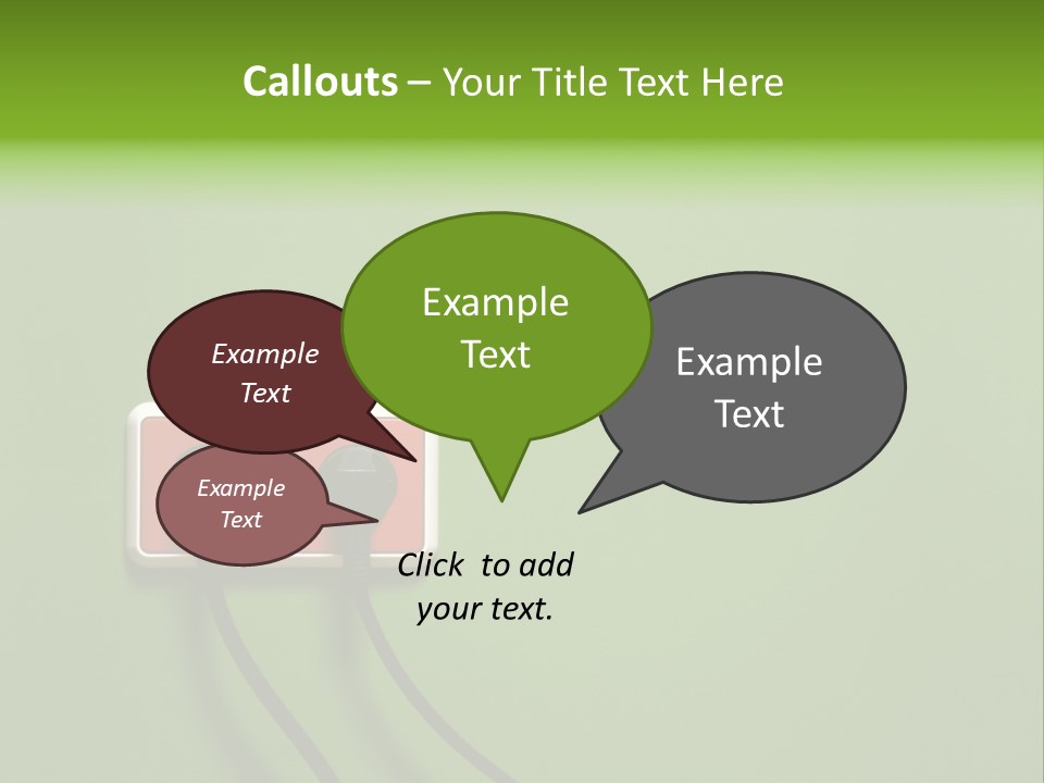 Outlet On A Green Wall PowerPoint Template