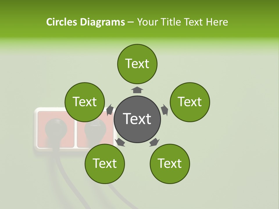 Outlet On A Green Wall PowerPoint Template