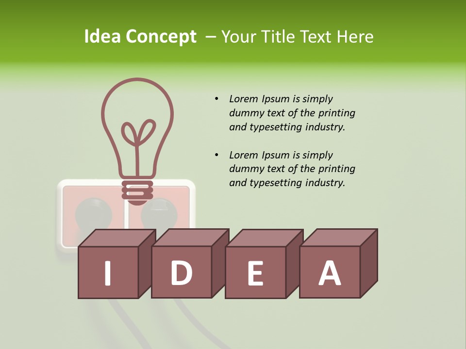 Outlet On A Green Wall PowerPoint Template