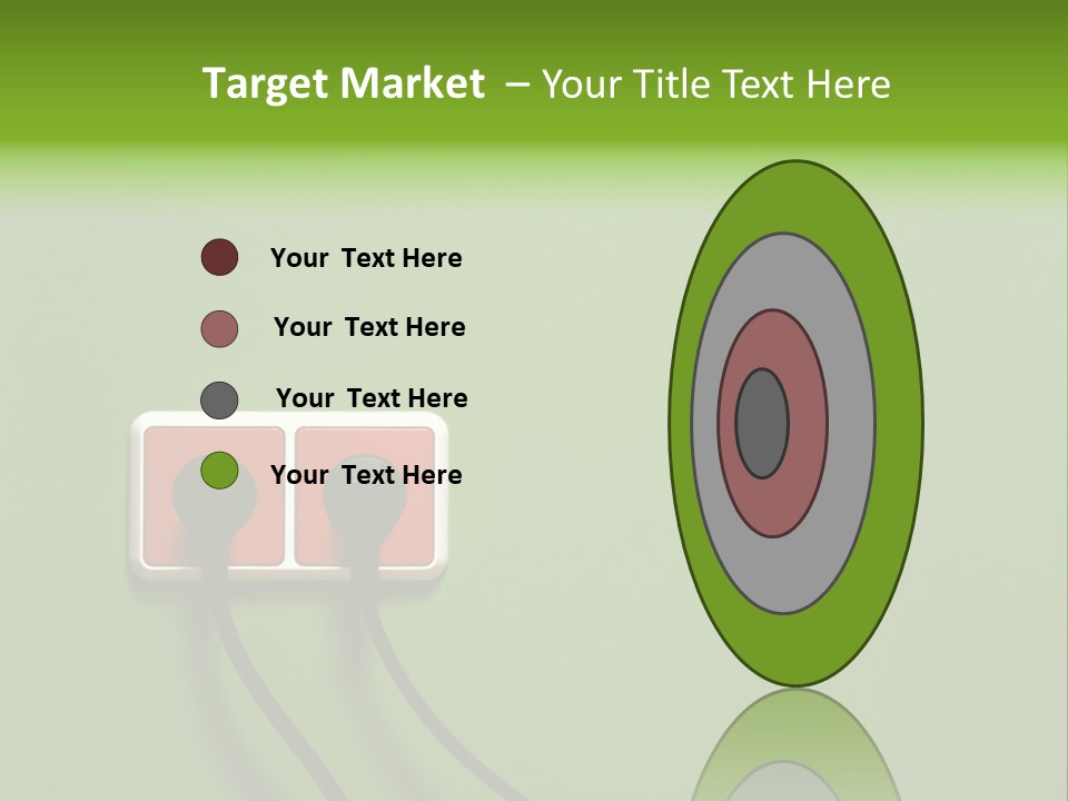 Outlet On A Green Wall PowerPoint Template