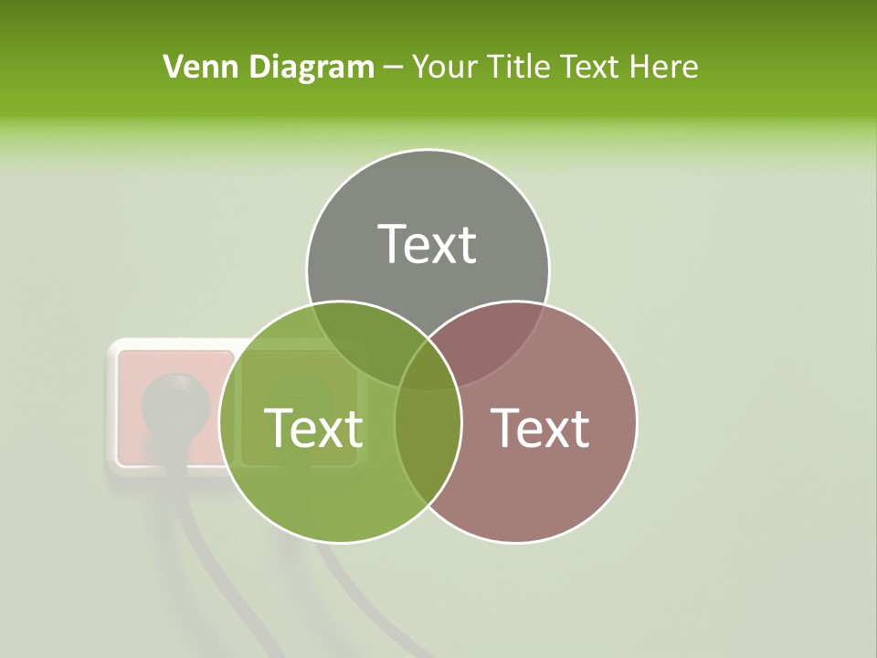 Outlet On A Green Wall PowerPoint Template