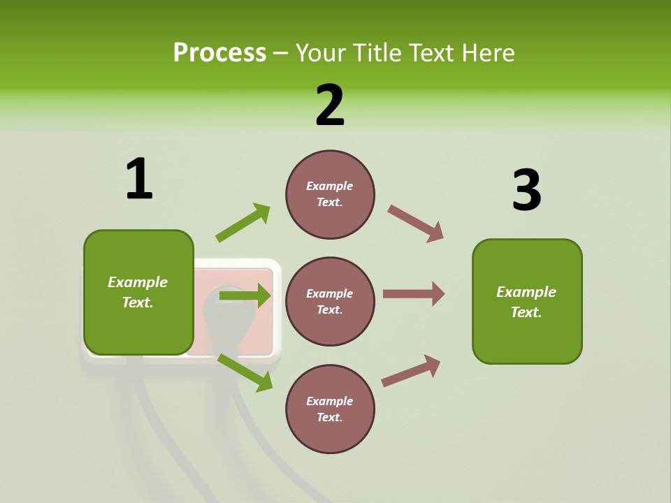 Outlet On A Green Wall PowerPoint Template