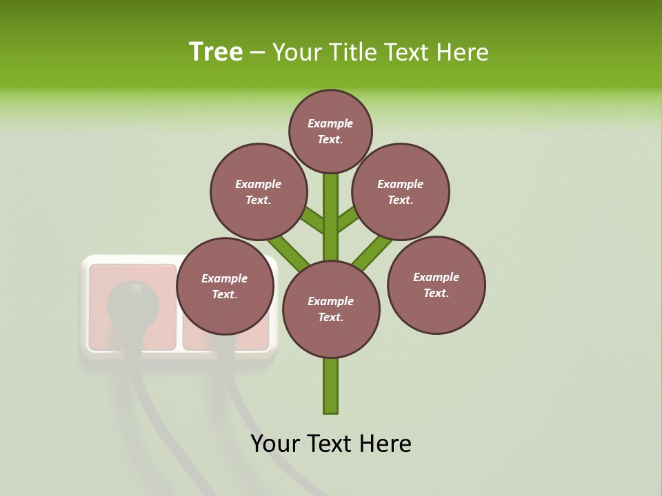 Outlet On A Green Wall PowerPoint Template