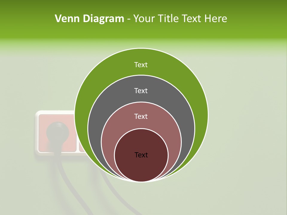 Outlet On A Green Wall PowerPoint Template