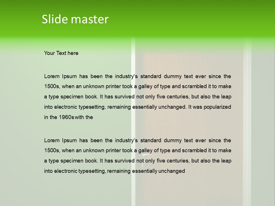 Door To The Green Room PowerPoint Template