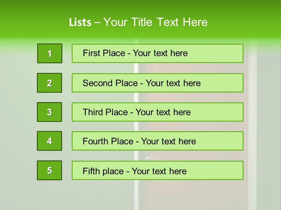 Door To The Green Room PowerPoint Template