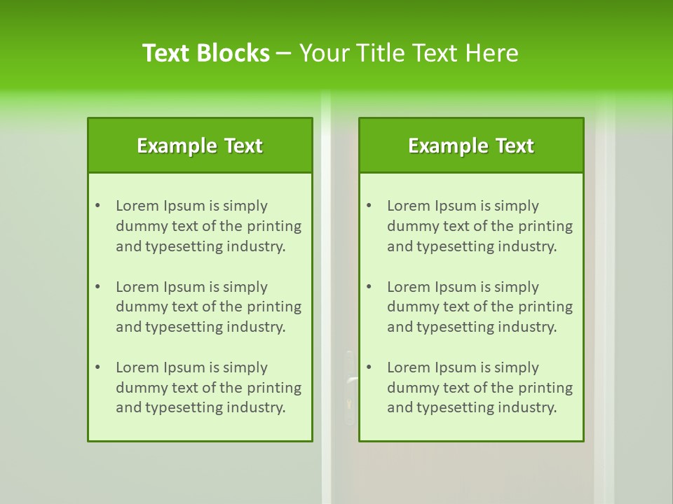 Door To The Green Room PowerPoint Template