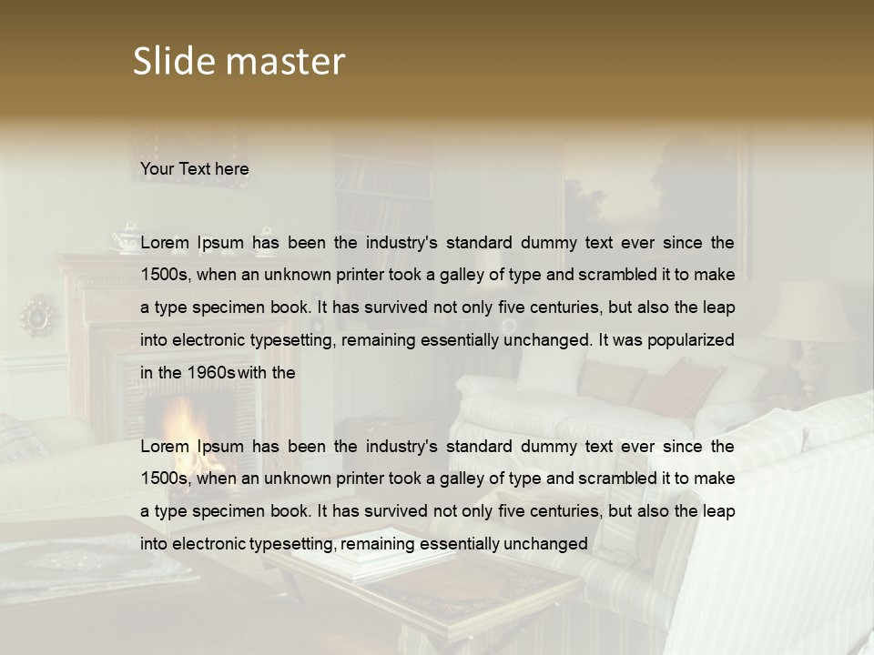 A Mid-1980S To Mid-1990S Style Living Room. PowerPoint Template