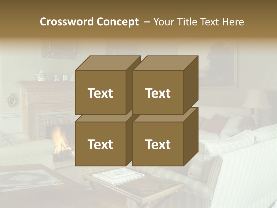 A Mid-1980S To Mid-1990S Style Living Room. PowerPoint Template