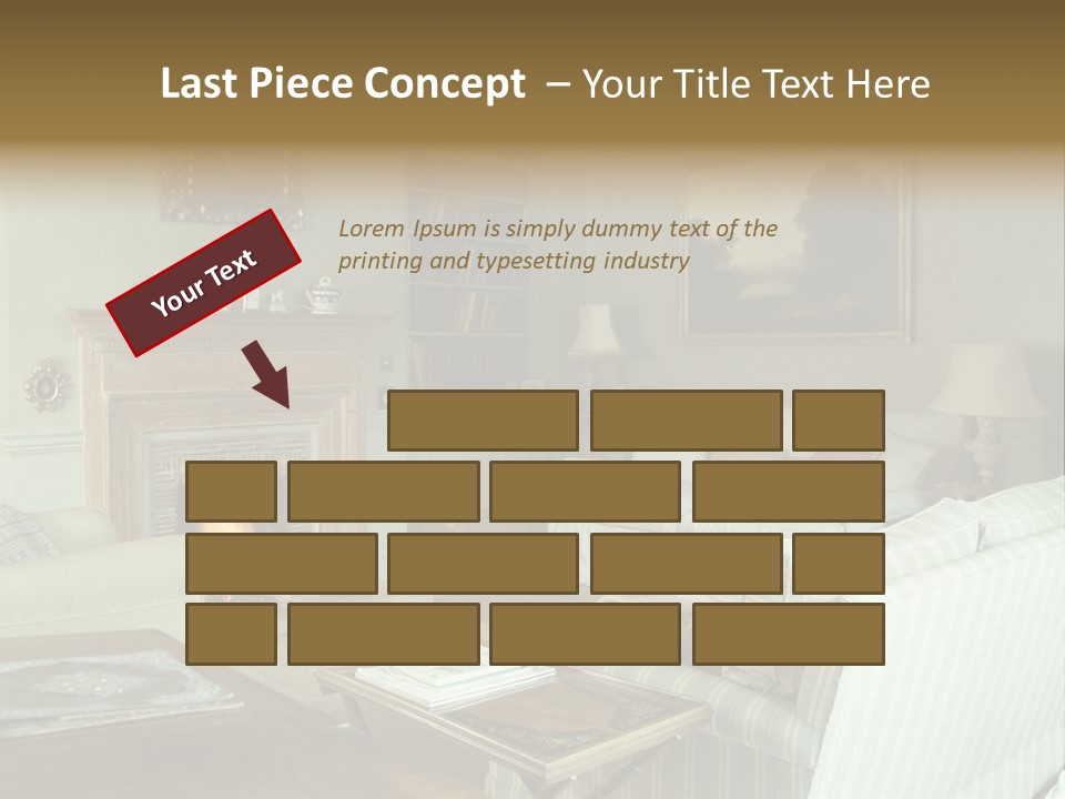 A Mid-1980S To Mid-1990S Style Living Room. PowerPoint Template