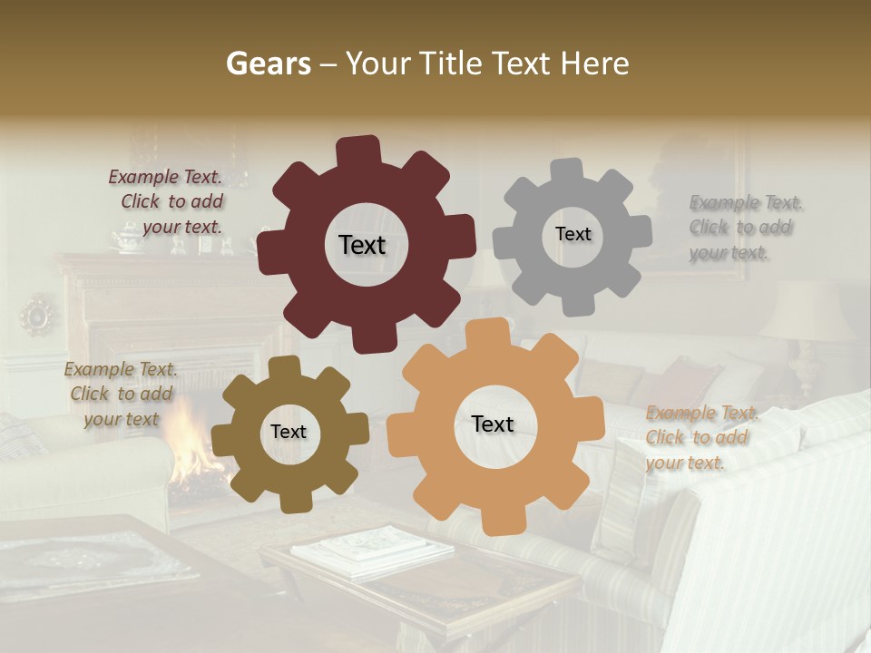 A Mid-1980S To Mid-1990S Style Living Room. PowerPoint Template