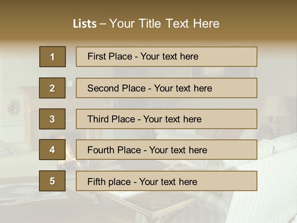 A Mid-1980S To Mid-1990S Style Living Room. PowerPoint Template