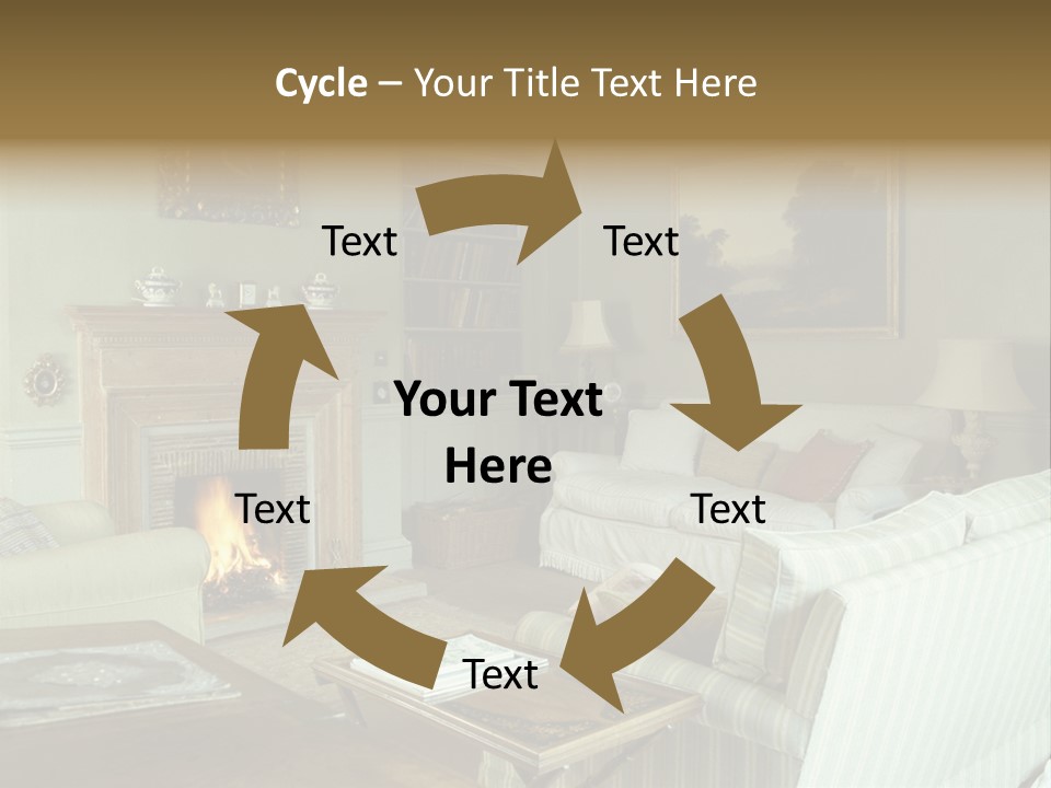 A Mid-1980S To Mid-1990S Style Living Room. PowerPoint Template