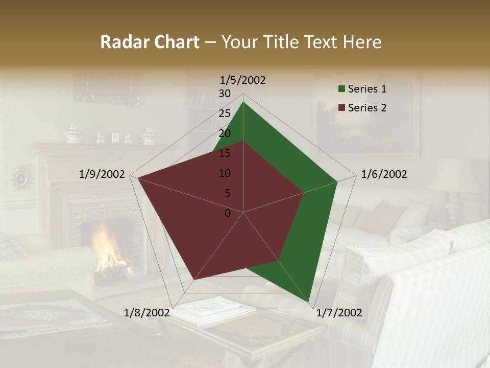 A Mid-1980S To Mid-1990S Style Living Room. PowerPoint Template