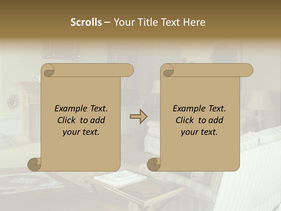 A Mid-1980S To Mid-1990S Style Living Room. PowerPoint Template