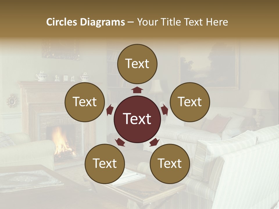 A Mid-1980S To Mid-1990S Style Living Room. PowerPoint Template