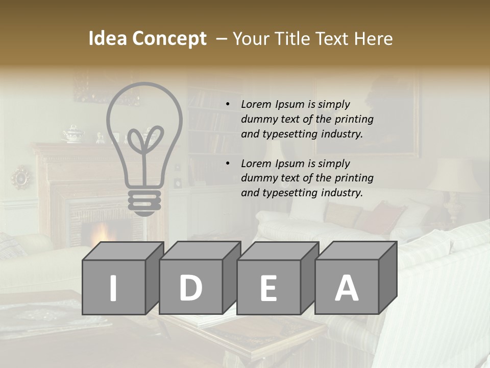 A Mid-1980S To Mid-1990S Style Living Room. PowerPoint Template