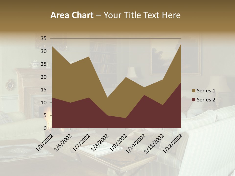 A Mid-1980S To Mid-1990S Style Living Room. PowerPoint Template
