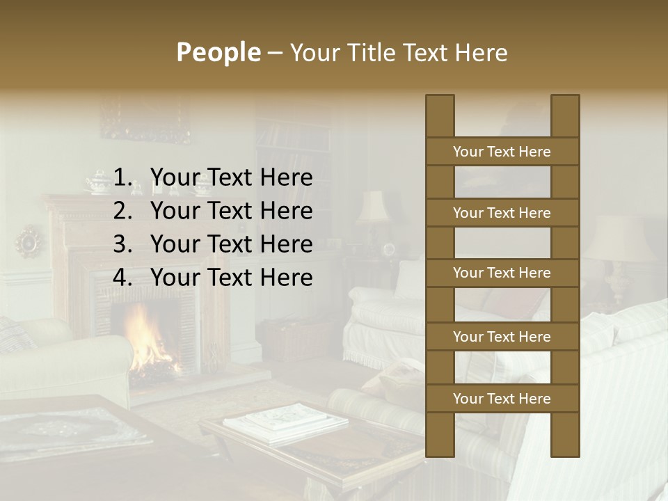 A Mid-1980S To Mid-1990S Style Living Room. PowerPoint Template