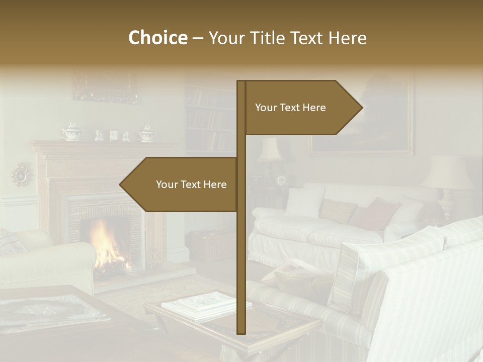 A Mid-1980S To Mid-1990S Style Living Room. PowerPoint Template