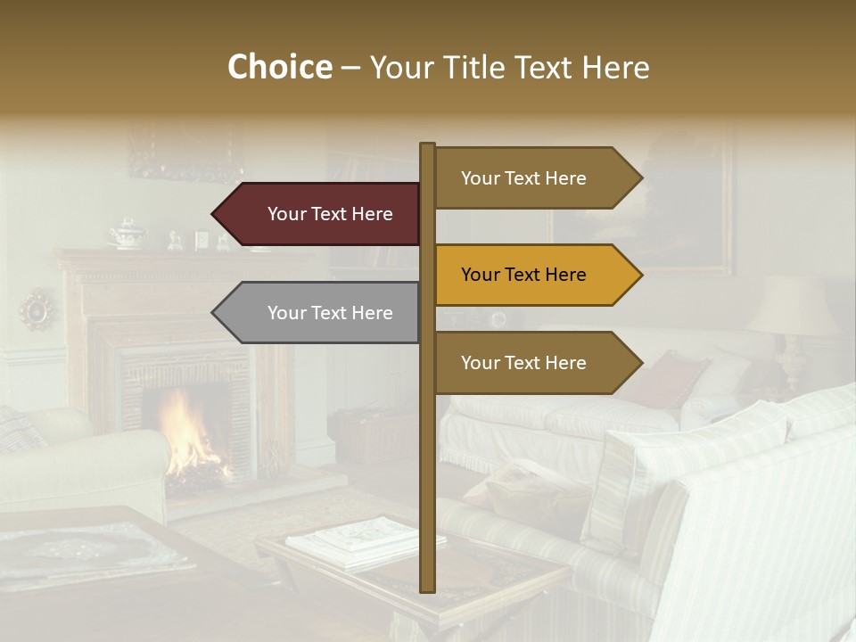 A Mid-1980S To Mid-1990S Style Living Room. PowerPoint Template