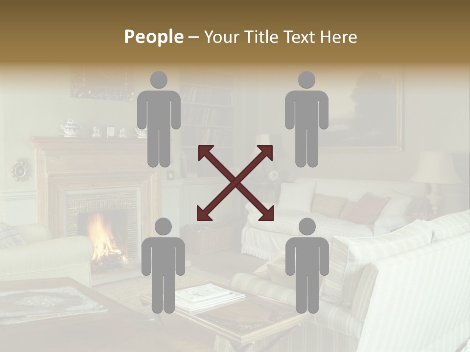 A Mid-1980S To Mid-1990S Style Living Room. PowerPoint Template