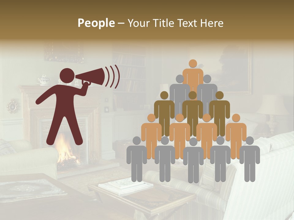 A Mid-1980S To Mid-1990S Style Living Room. PowerPoint Template