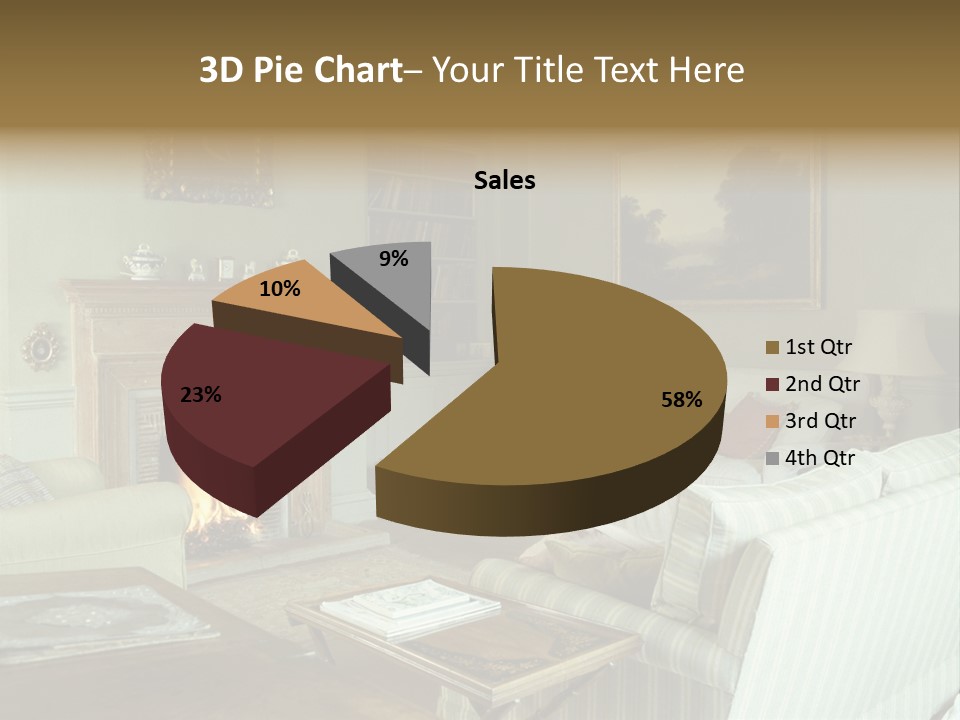 A Mid-1980S To Mid-1990S Style Living Room. PowerPoint Template