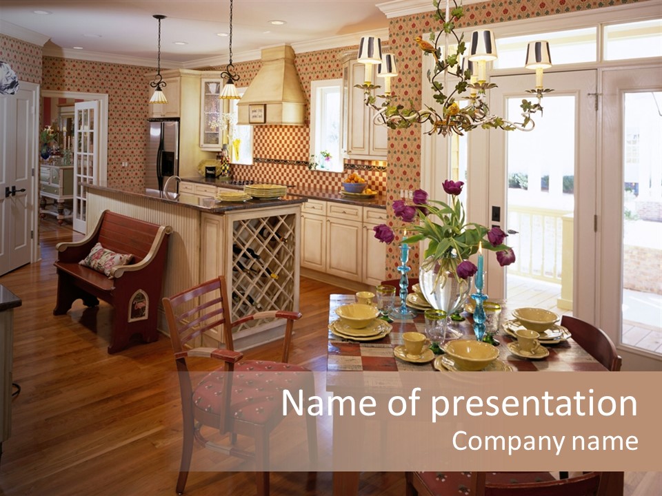 Very Beautiful Kitchen Decor PowerPoint Template