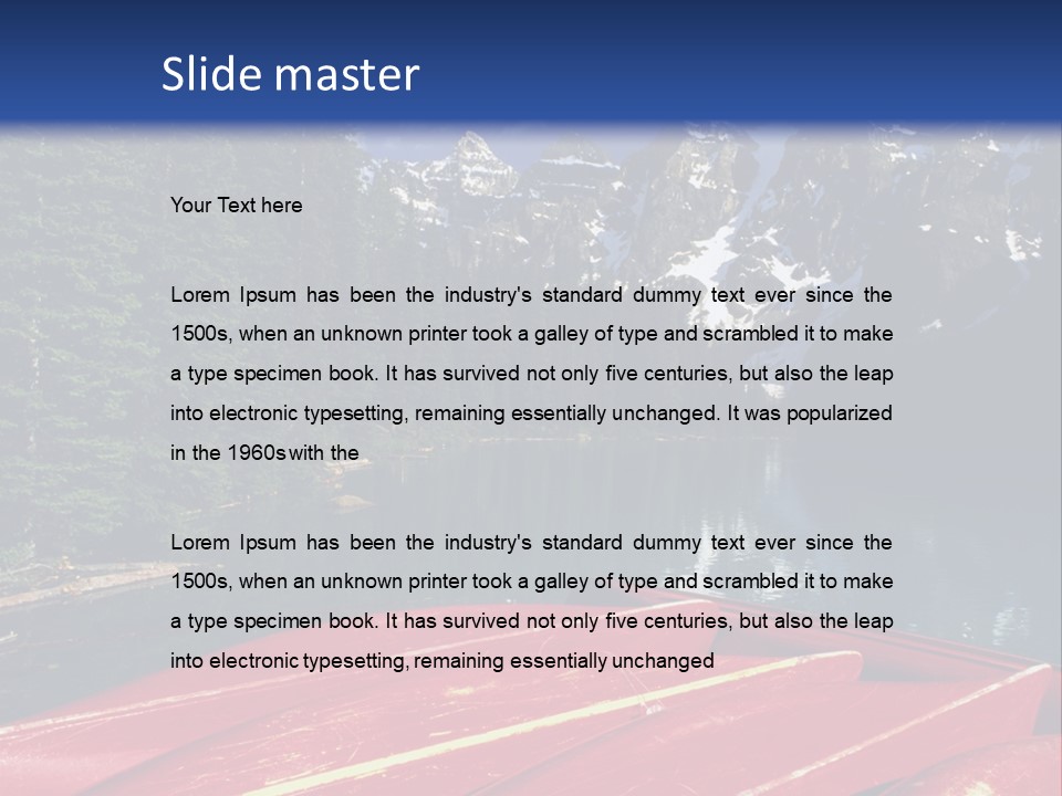 Beautiful Location On The Waterfront Of The Mountain River PowerPoint Template