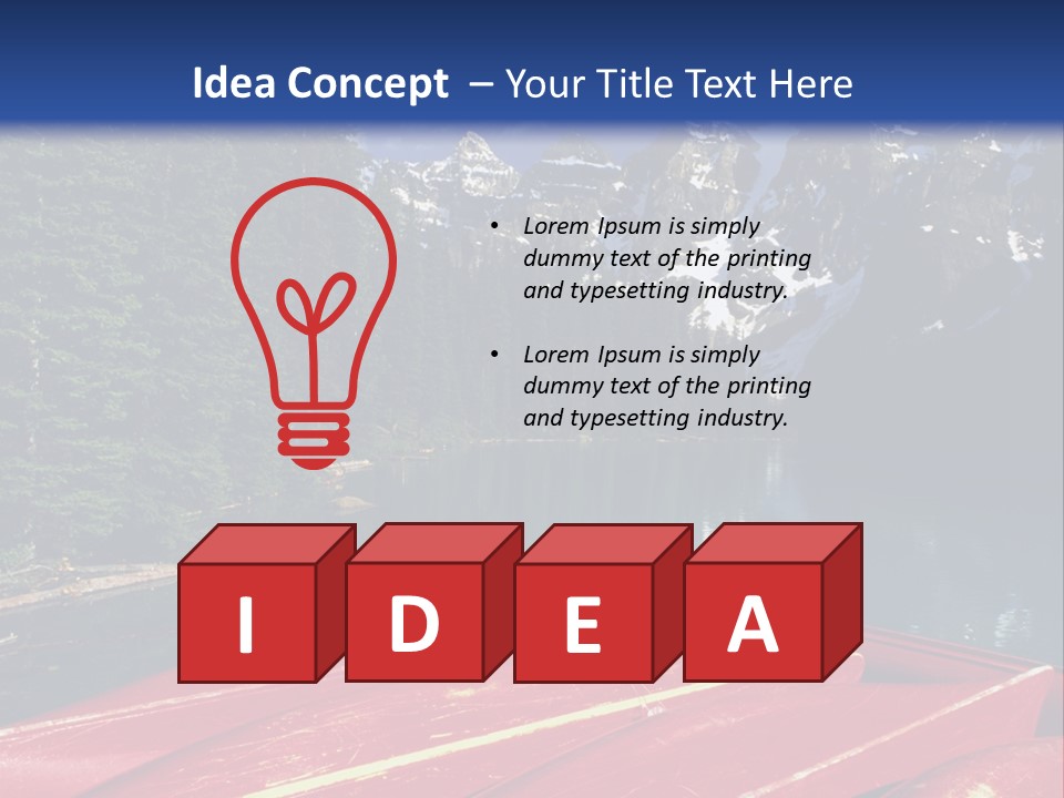 Beautiful Location On The Waterfront Of The Mountain River PowerPoint Template