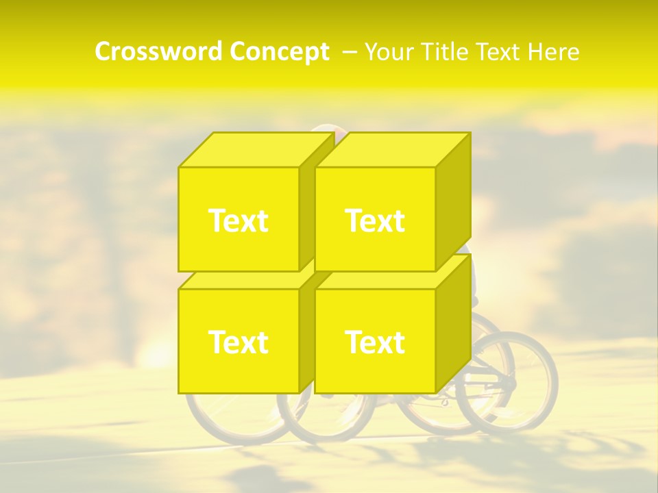 Children Ride Bikes Golden Autumn Park PowerPoint Template