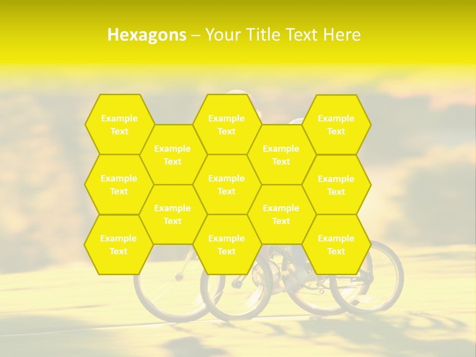 Children Ride Bikes Golden Autumn Park PowerPoint Template