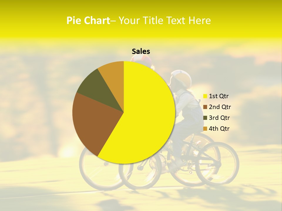 Children Ride Bikes Golden Autumn Park PowerPoint Template