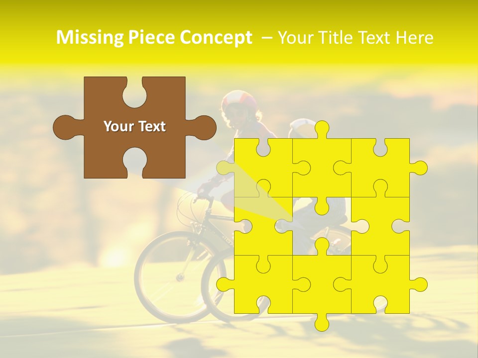 Children Ride Bikes Golden Autumn Park PowerPoint Template