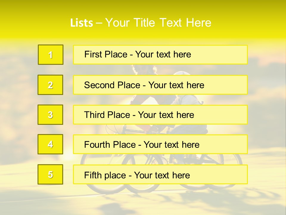 Children Ride Bikes Golden Autumn Park PowerPoint Template