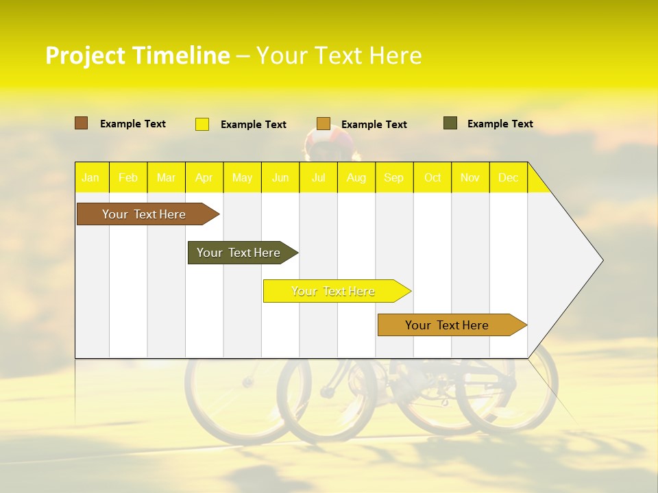 Children Ride Bikes Golden Autumn Park PowerPoint Template