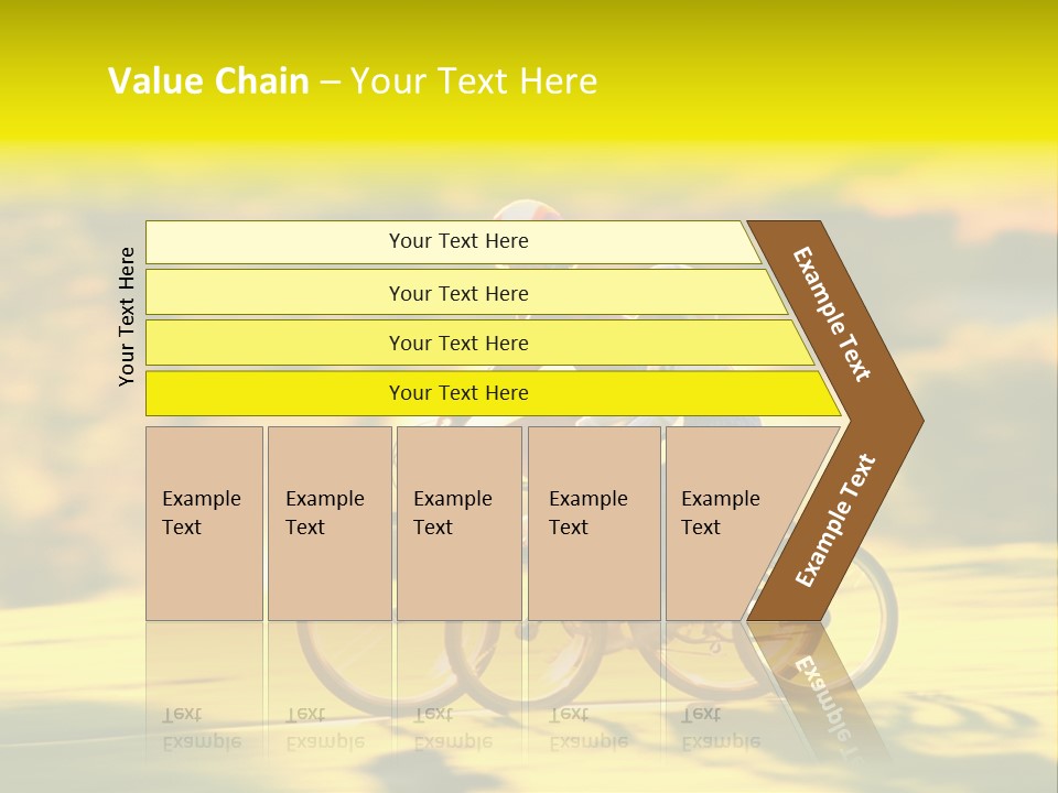 Children Ride Bikes Golden Autumn Park PowerPoint Template