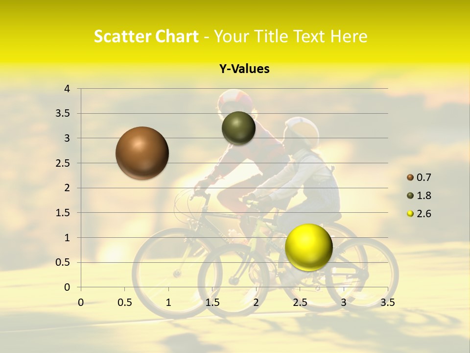 Children Ride Bikes Golden Autumn Park PowerPoint Template
